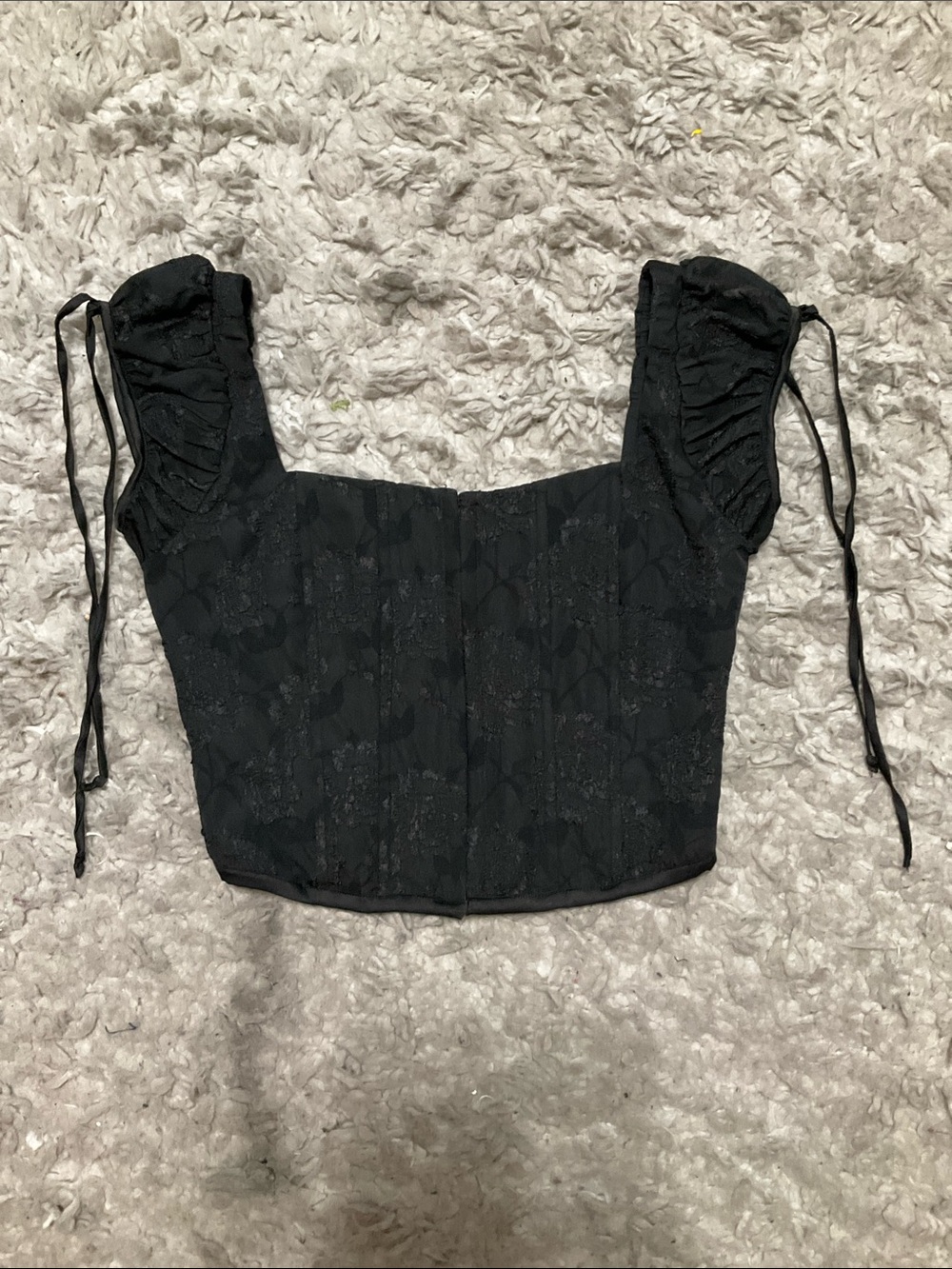 Cotton Candy LA Black Lace Corset Crop Top